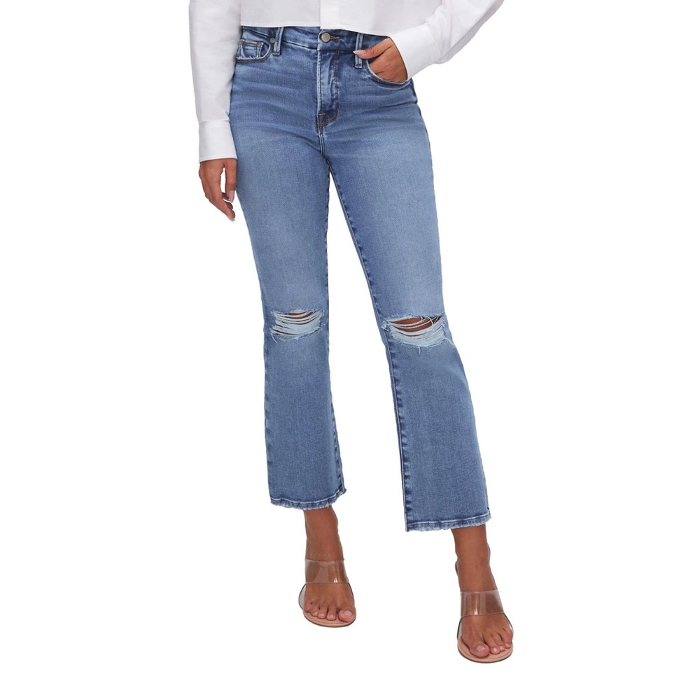 Good American Soft-Tech Good Legs Cropped Mini Boot Jeans - Indigo521 sz20 plus